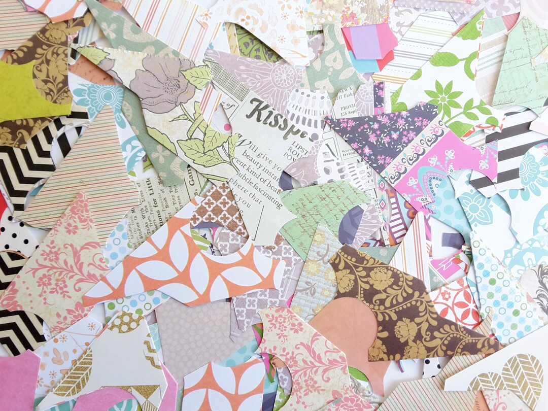 3 OZ Bag Irregular Shapes Assorted Scrapbook Paper Scrap Pack around