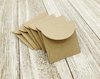 1 1/2" TINY Kraft Square Envelopes for Love Notes and Journal lovers gift notes / Set of 25