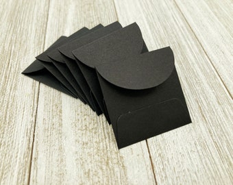 1 1/2" TINY Black Square Envelopes for mini Notes and Journal lovers gift notes / Set of 25