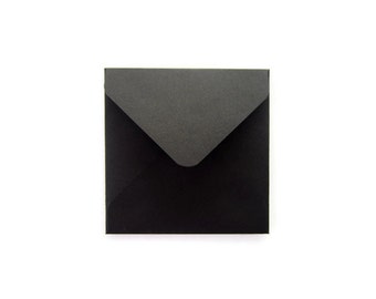 2x2 3x3 4x4 5x5 card envelopes/ Black Square Envelope for Party Invitations, Wedding Favor Gift notes / Eclipse Black / Set of 12