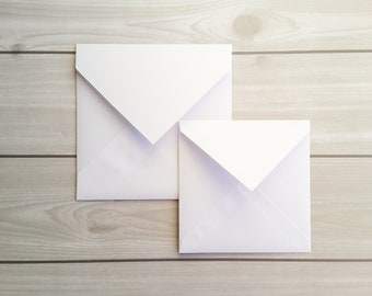 5.5", 6.5" square envelopes/ White Square Envelope/ Wedding envelopes / Wedding Invitation Envelope / Large Square Envelope / Set of 10