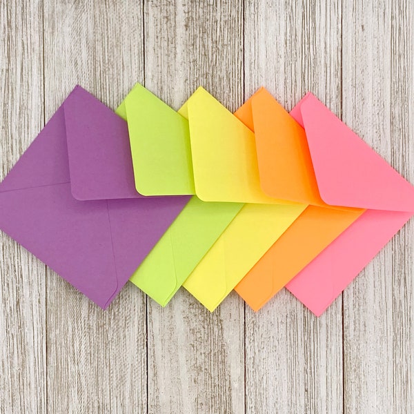 2x2 3x3 4x4 5x5 card envelopes colorful Square Envelope Invitation for Party Favor Gift notes // Bright Color Envelopes / Set of 10