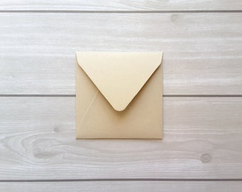 4.5" x 4.5" Recycle Kraft Envelopes/ Fit 4"x4" cards / Square Kraft Envelope / Set of 12