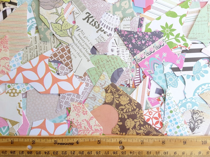 5 OZ Bag Irregular Shapes Assorted Scrapbook Paper Scrap Pack Etsy