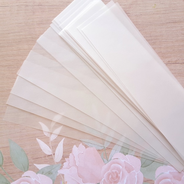 2" x 8.5" Vellum Paper Strips / Vellum Wraps / Belly Bands / Paper Craft / Journal /  DIY Bookmark / Tag / DIY Card Supplies / Set of 12