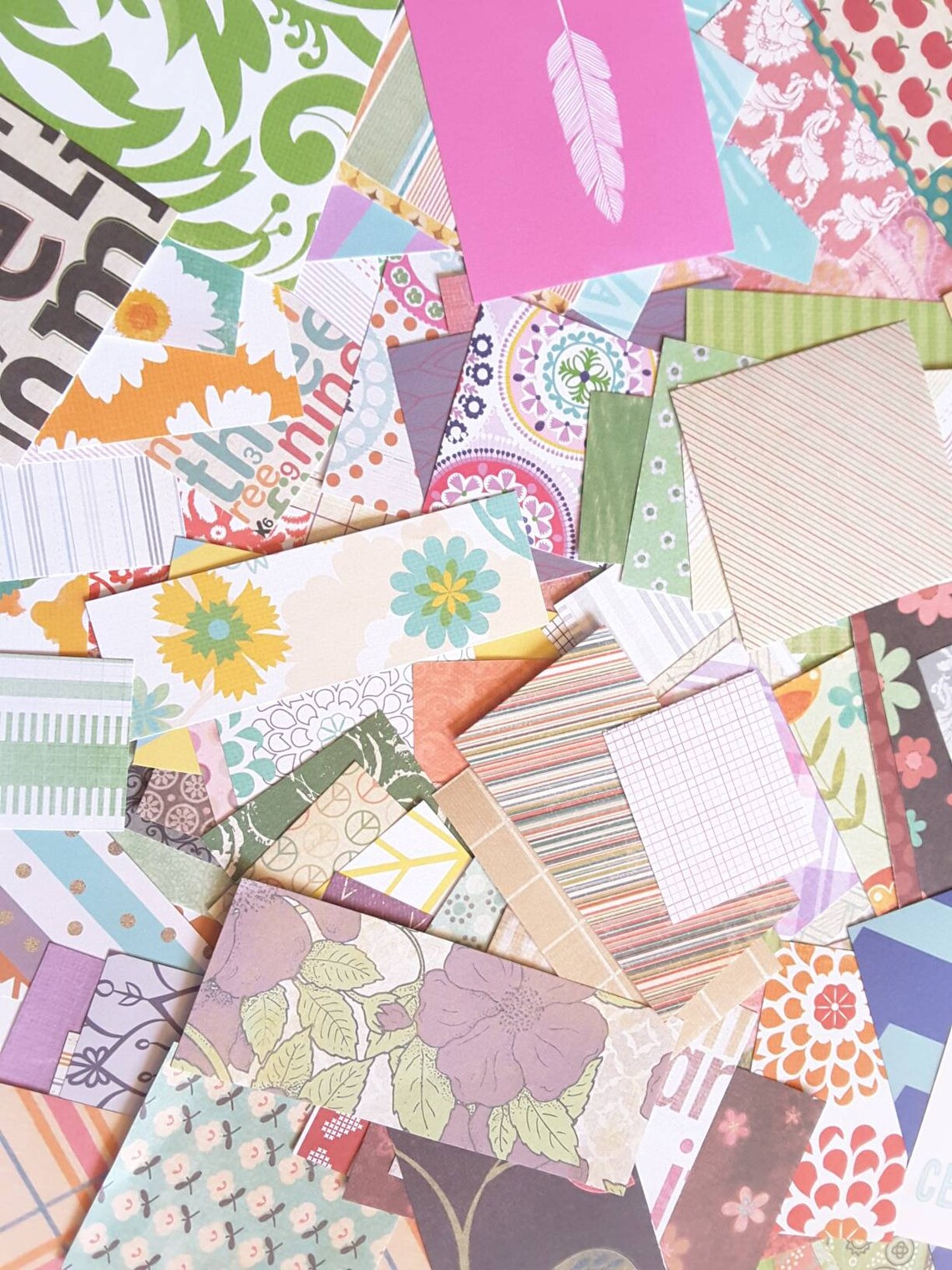 100 Piece Assorted Scrapbook Paper Scrap Pack/ Scrapbook Paper Etsy