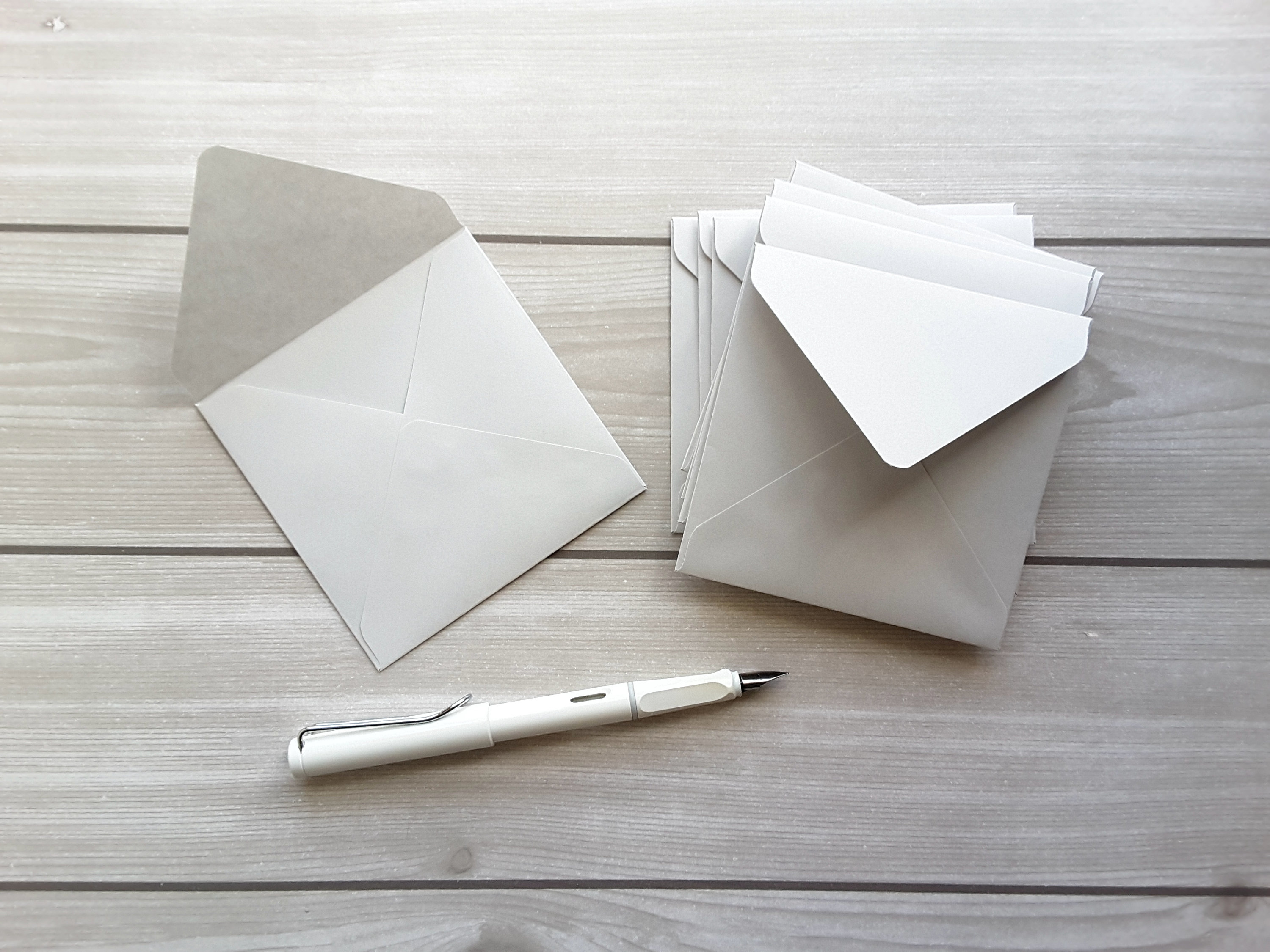 2x2 3x3 4x4 5x5 card envelopes/ Light Gray Square Envelope/ Etsy