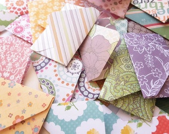 2" x 3.5" Tiny Envelopes/ Card Envelopes/ Pattern Envelopes/ Blank Stationery/ Assorted Patterns in Various colors/ Set of 20