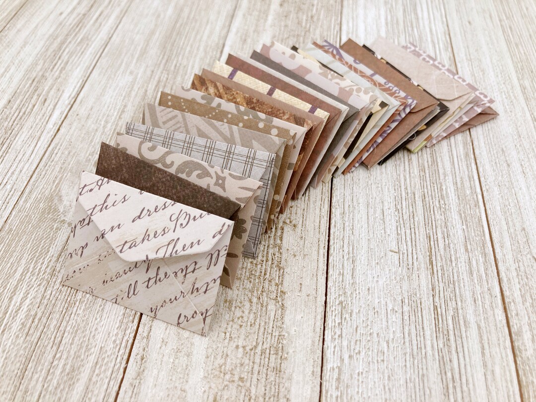 TINY Assorted brown Pattern Envelopes for Love Notes and Journals ...