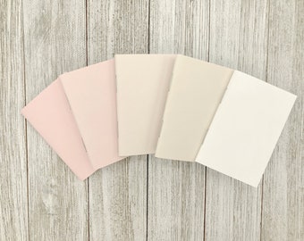 2"x3" Blush Color Mini Notebook/ Tiny Notepad/ Slim notebook/ Small Memo/ Pocket notepad/ Wallet notebook/ Pink/ Cream Wee Notebook Set of 5