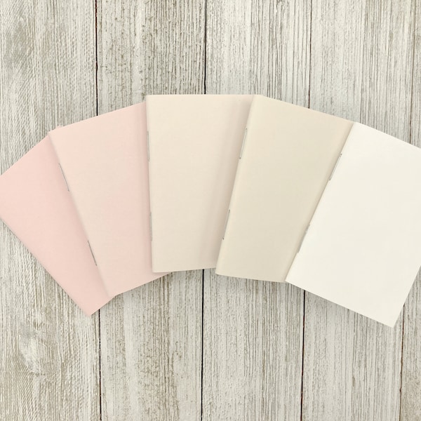 2"x3" Blush Color Mini Notebook/ Tiny Notepad/ Slim notebook/ Small Memo/ Pocket notepad/ Wallet notebook/ Pink/ Cream Wee Notebook Set of 5