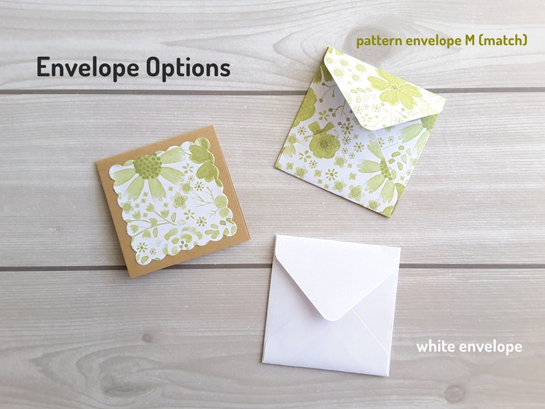 3 X 3 Mini Note Cards With Envelope Blank Note Etsy