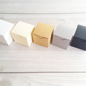 1.75" tiny cube box / holiday gift box / jewelry box / small treat box / wedding favors box / square box / neutral colors / Set of 10