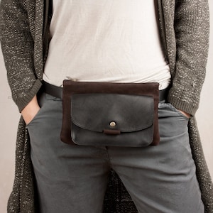 sac banane en cuir, sac taille en cuir, sac banane à rabat en cuir, sac banane femme, sac hanche en cuir, sac ceinture en cuir, sac banane marron, sacs homme