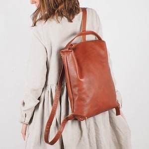 Brown Leather backpack purse, Women Backpack, Backpack laptop, rucksack for women, leather backpack men, large backpack, Handmade backpacks
