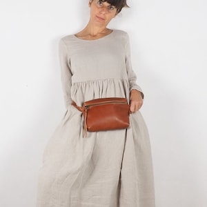 Leather belt bag women, Brown fanny packs for women, Leather Pocket bag, Women Waist Bag, Handmade Hip Bag, Simple bum bag, Unique gift