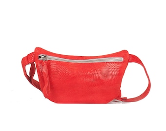 Pack fanny en cuir rouge, Ceinture de poche femme, Sac ceinture en cuir, Sac de taille en cuir, Petit sac ceinture, Pack voyage fanny, Sac à fesses en cuir nubuck