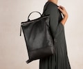 LEATHER BACKPACK purse, women gift, laptop backpack, school backpack, oficce bag, black backpack, leather backpack women, zipper backpack product logo