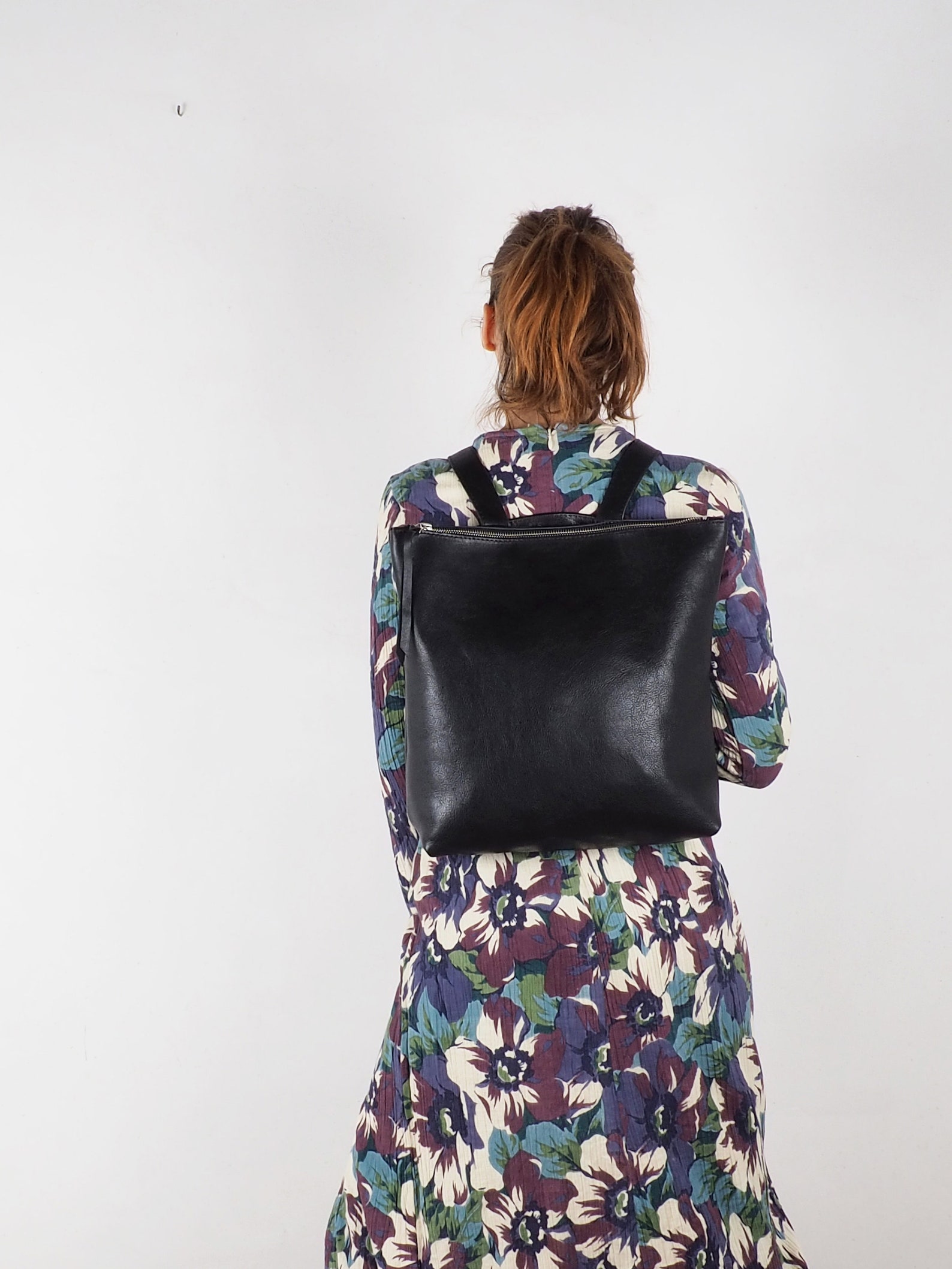 Black Leather Women Backpack Purse Women Gift Laptop Women Etsy