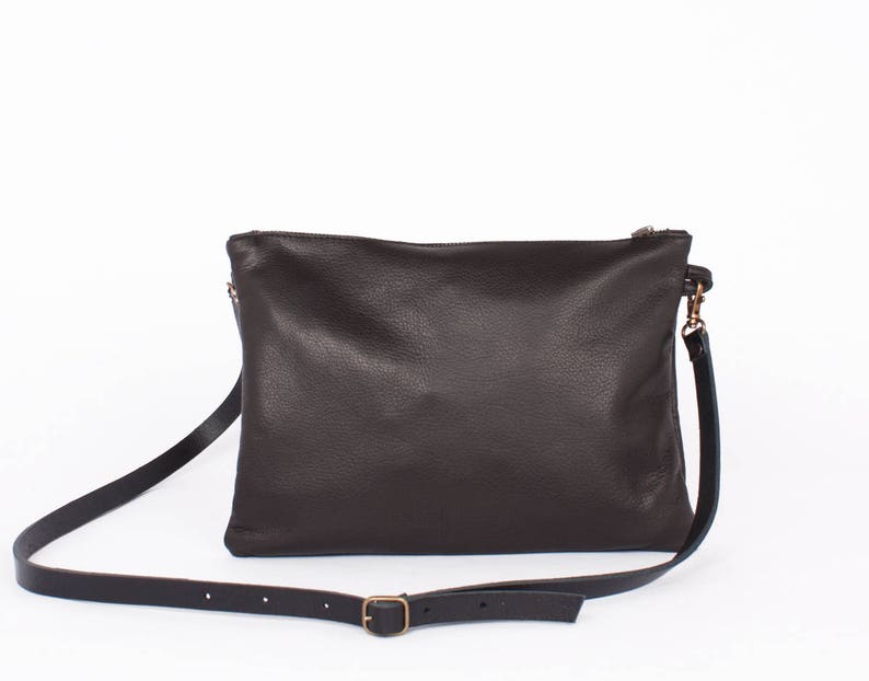 Small leather bag, leather crossbody bag, sister gift, black crossbody bag, black leather bag, black leather purse, leather clutch image 3
