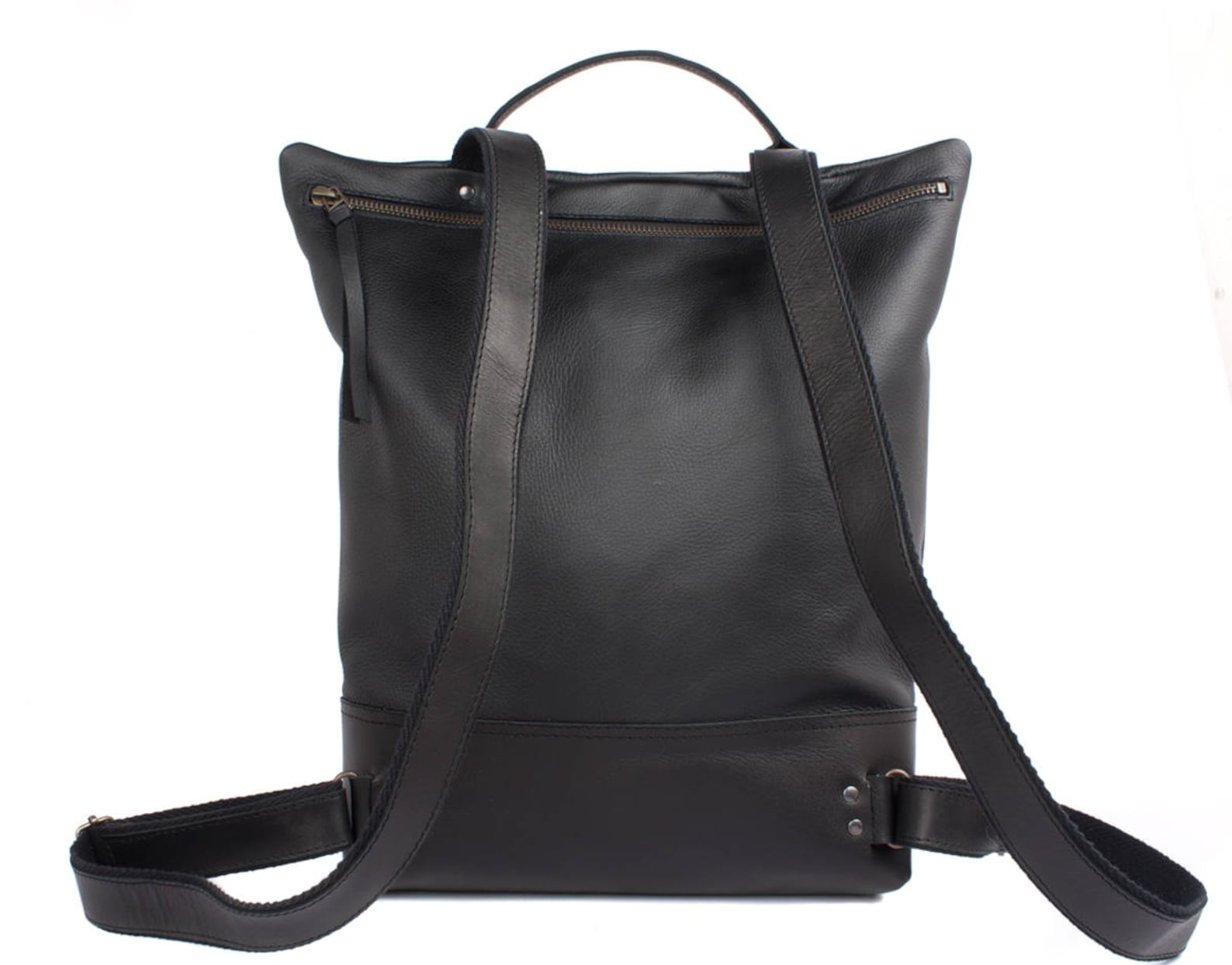 Black Leather Backpack Purse Women Laptop Backpack Handmade - Etsy