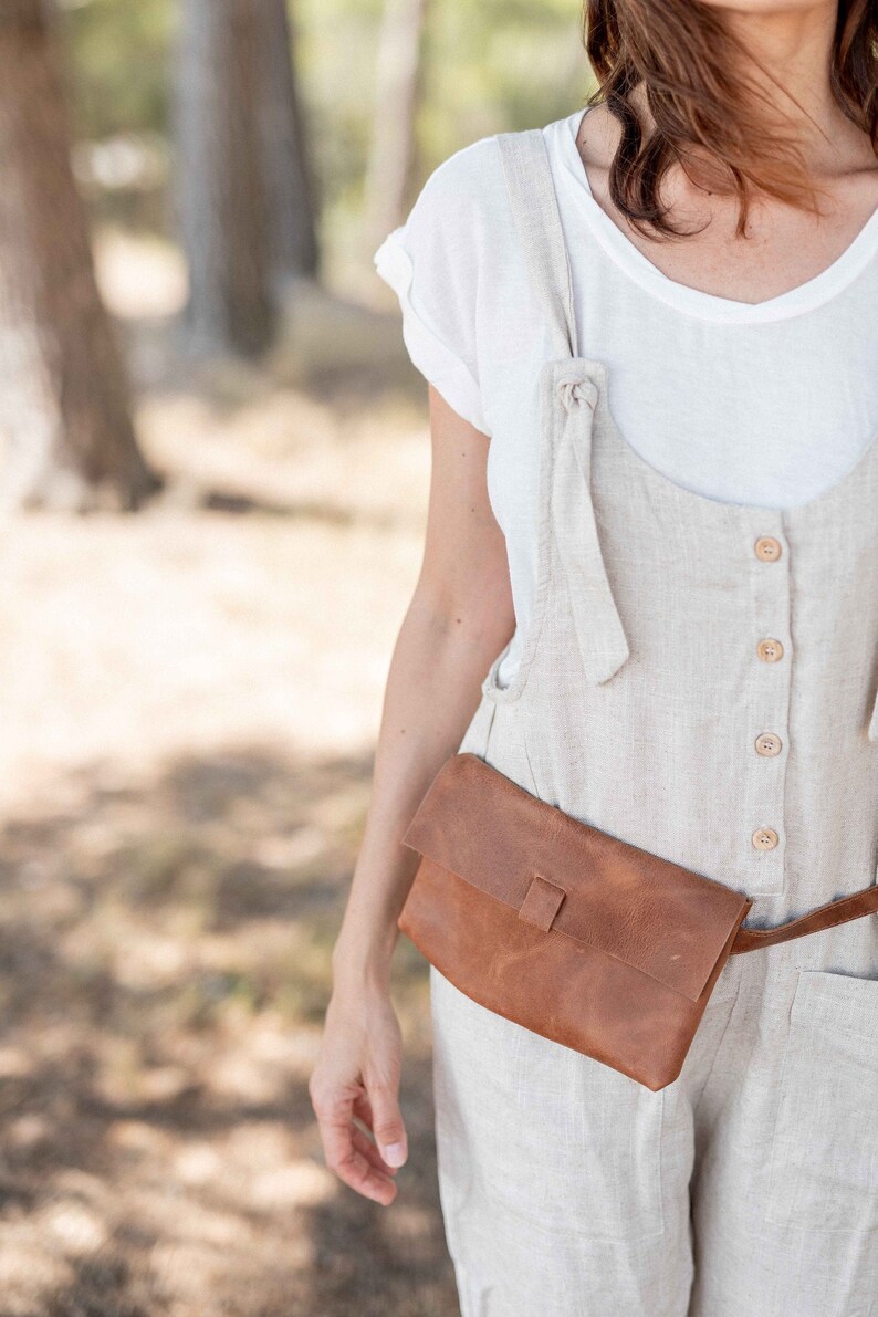 nubuck women belt bag belt bag leather pocket bag leather fanny pack Brown Leather Belt bag for women leather hip bag small bum bag
