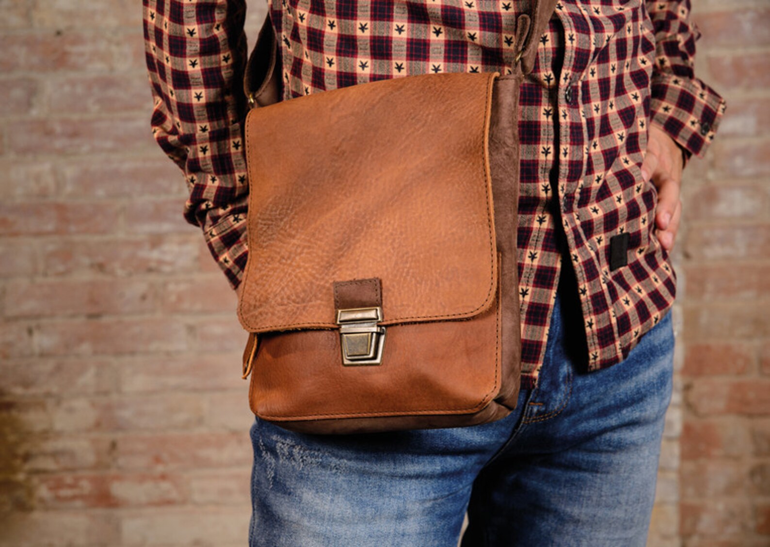 Leather Man Bag Vintage Leather Bag Gift for a Man Man Etsy