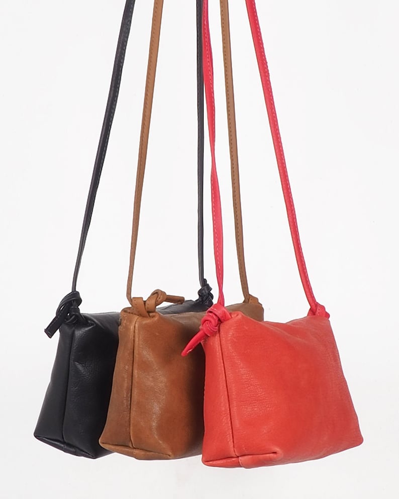 Small Red Leather Crossbody Bag Minimalist Small Purse Etsy