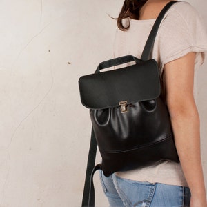LEATHER BACKPACK black, women backpack, leather backpack, leather backpack purse, leather backpack women, leather backpack black, handmade