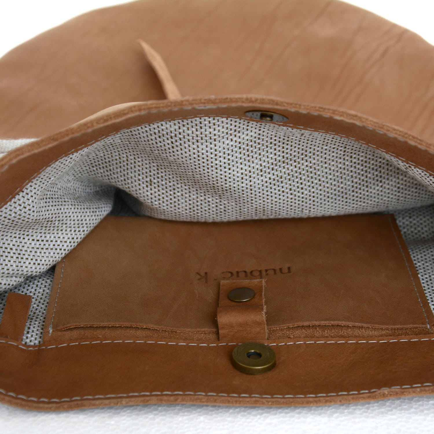 Leather Bow Shoulder Bag in Brown