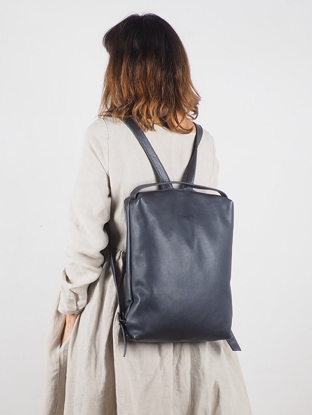 Black Vintage Grid Convertible Backpack Purse, Retro Anti-Theft Travel Bag,  Women's Preppy Back To School Bag