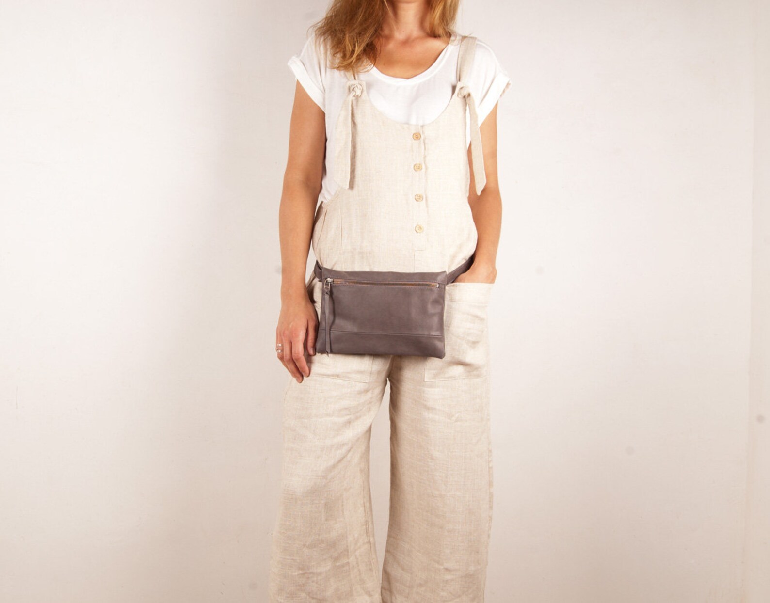 Leatherboss Jumbo Fanny Pack Mit Seitlichen Reißverschluss