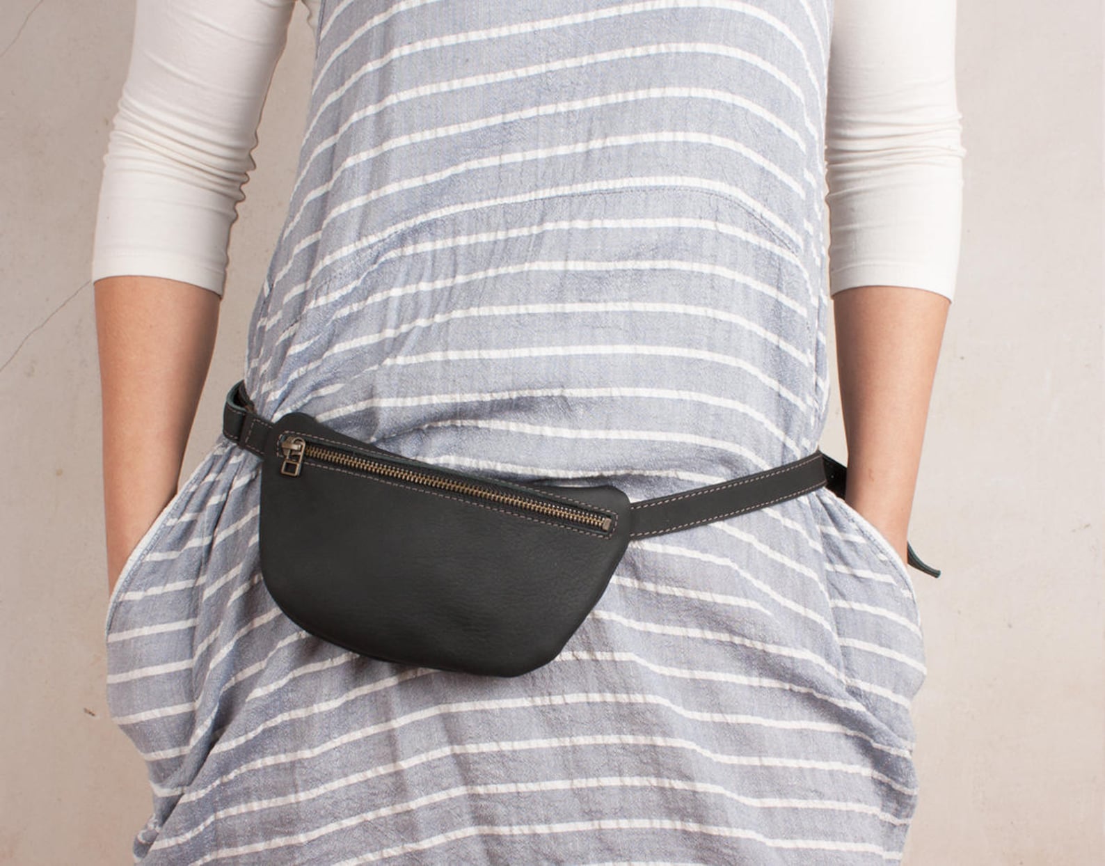 Small Leather Fanny Pack, Women Waist Bag, Small Fanny Pack, Handmade