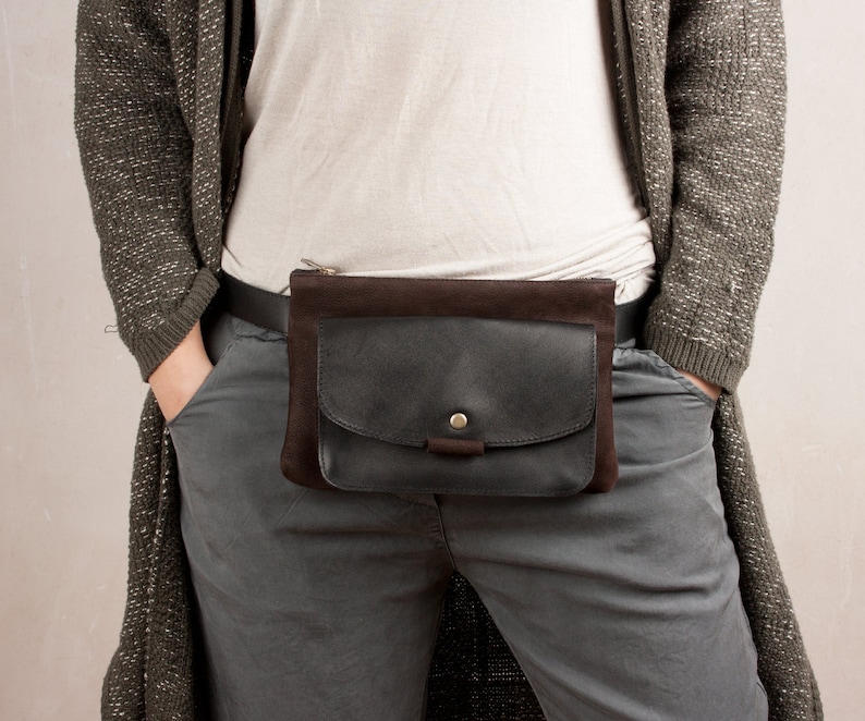 Leather Fanny Pack Leather Waist Bag Leather Flap Fanny Etsy Canada