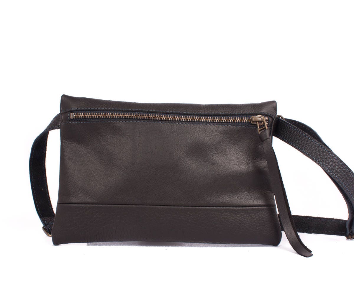 Black Bag Fanny Pack Leather Belt Leather Pocket Bag Leather - Etsy ...