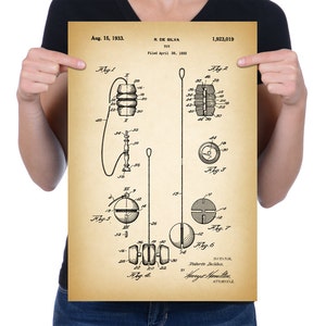 Vintage 1932 &quot;Yo-Yo Toy&quot; Patent Drawing, Retro Art Print Poster, Canvas, Wall Art, Home Decor, Yoyo, Classic Toy, Play, Gift Idea