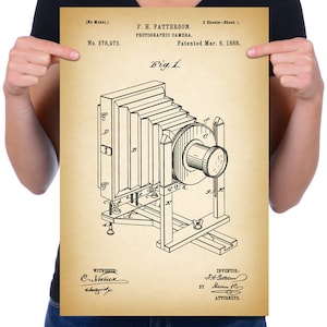 Jahrgang 1888 "Fotokamera" Patent-Zeichnung, Retro-Kunstdruck Poster, Leinwand, Wandkunst, Inneneinrichtungen, historischen, Fotografie, Geschenkidee