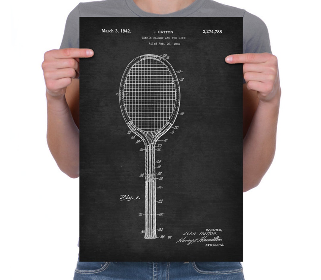 Achat Affiche raquette de tennis │ Poster sport vintage en gros