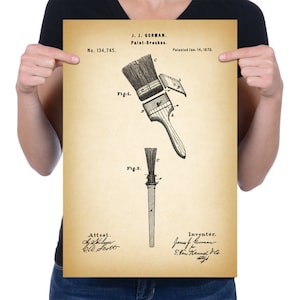 Vintage 1873 &quot;Paint Brushes&quot; Drawing, Retro Art Print Poster, Wall Art, Home Decor, Painting, Artist, Painter, Paint Brush, Gift Idea