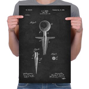 Vintage 1899 &quot;Golf-Tee&quot; Patent Drawing, Retro Art Print Poster, Canvas, Wall Art, Home Decor, Gift Idea