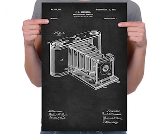 Jahrgang 1902 "Fotokamera" Patent-Zeichnung, Retro-Kunstdruck/Poster, Leinwand, Wandkunst, Inneneinrichtungen, Geschenk-Idee