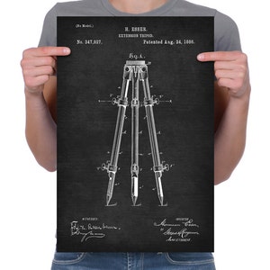 Jahrgang 1886 "Stativ" Patent-Zeichnung, Retro-Kunstdruck Poster, Leinwand, Wandkunst, Wohnkultur, Film, Studio-Fotografie, Geschenk-Idee