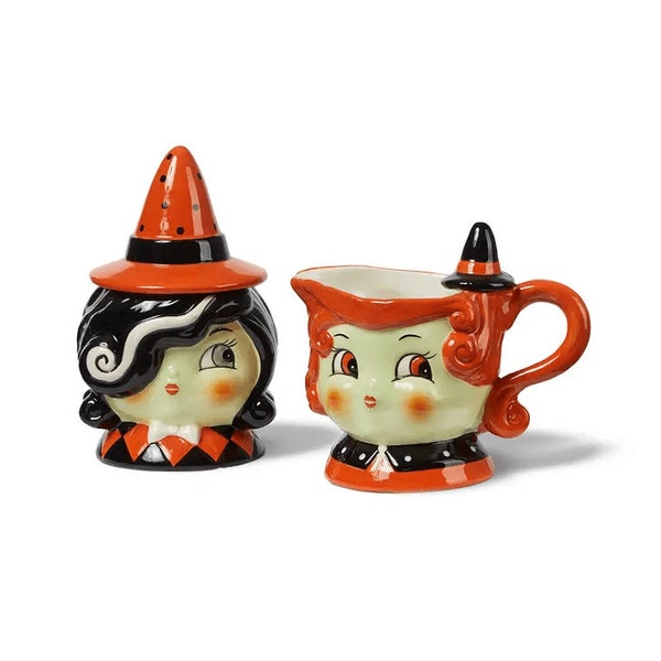 Johanna Parker Carnival Cottage Witch Cream and Sugar Set