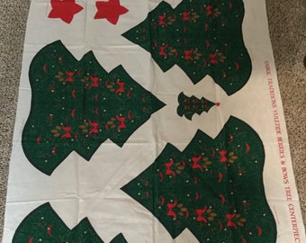 3D Fabric Christmas Tree Sewing Panel - DIY - Vintage