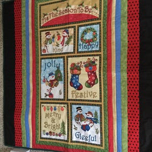 Handcrafted Christmas Quilt/Wallhanging - Tis the Season to Be