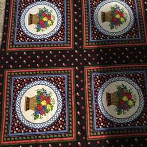 Pretty Fruit Basket Pillow Fabric Sewing Panel