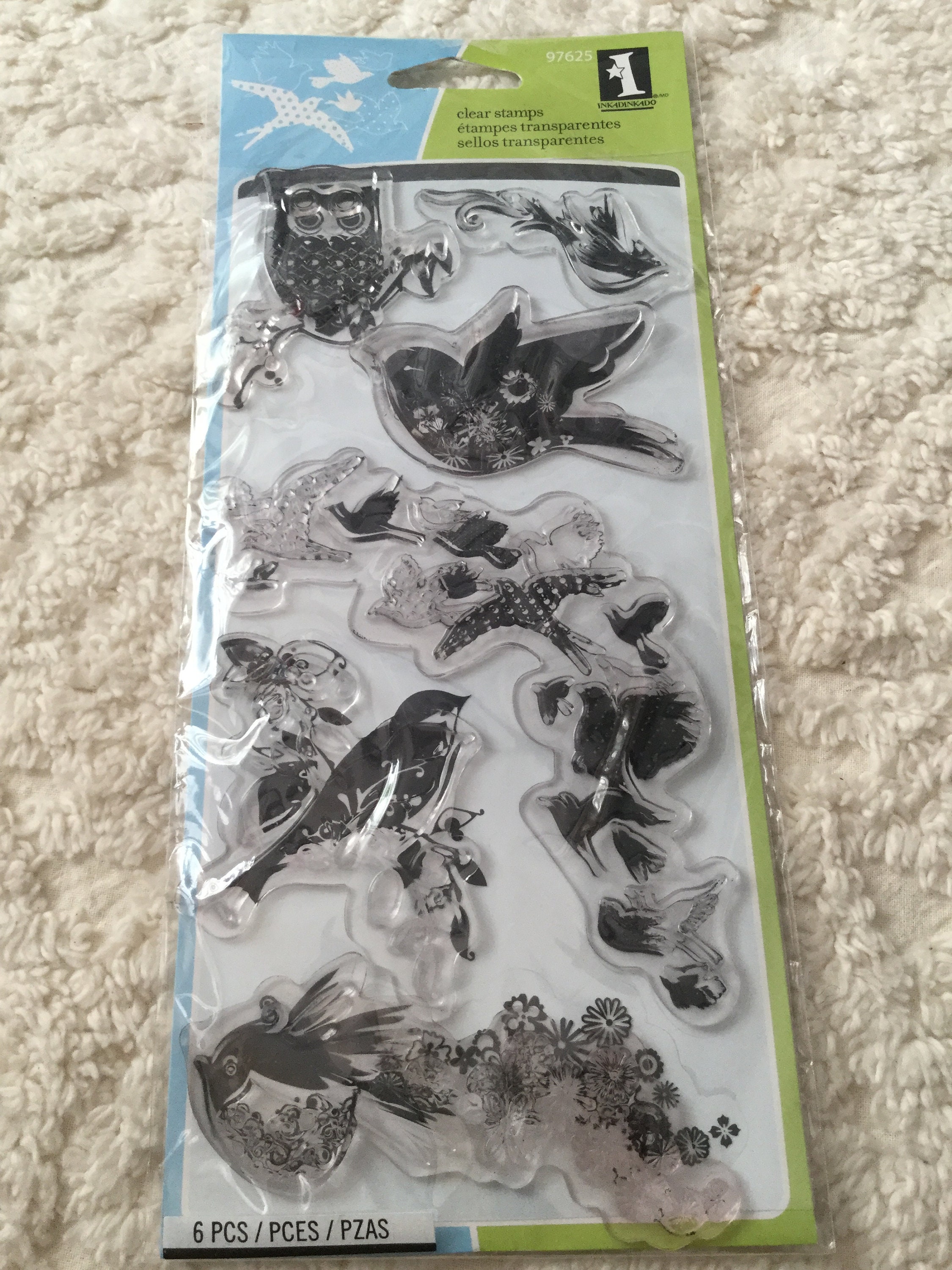 Inkadinkado Clear Stamp Set 6 Pieces Birds Galore Etsy