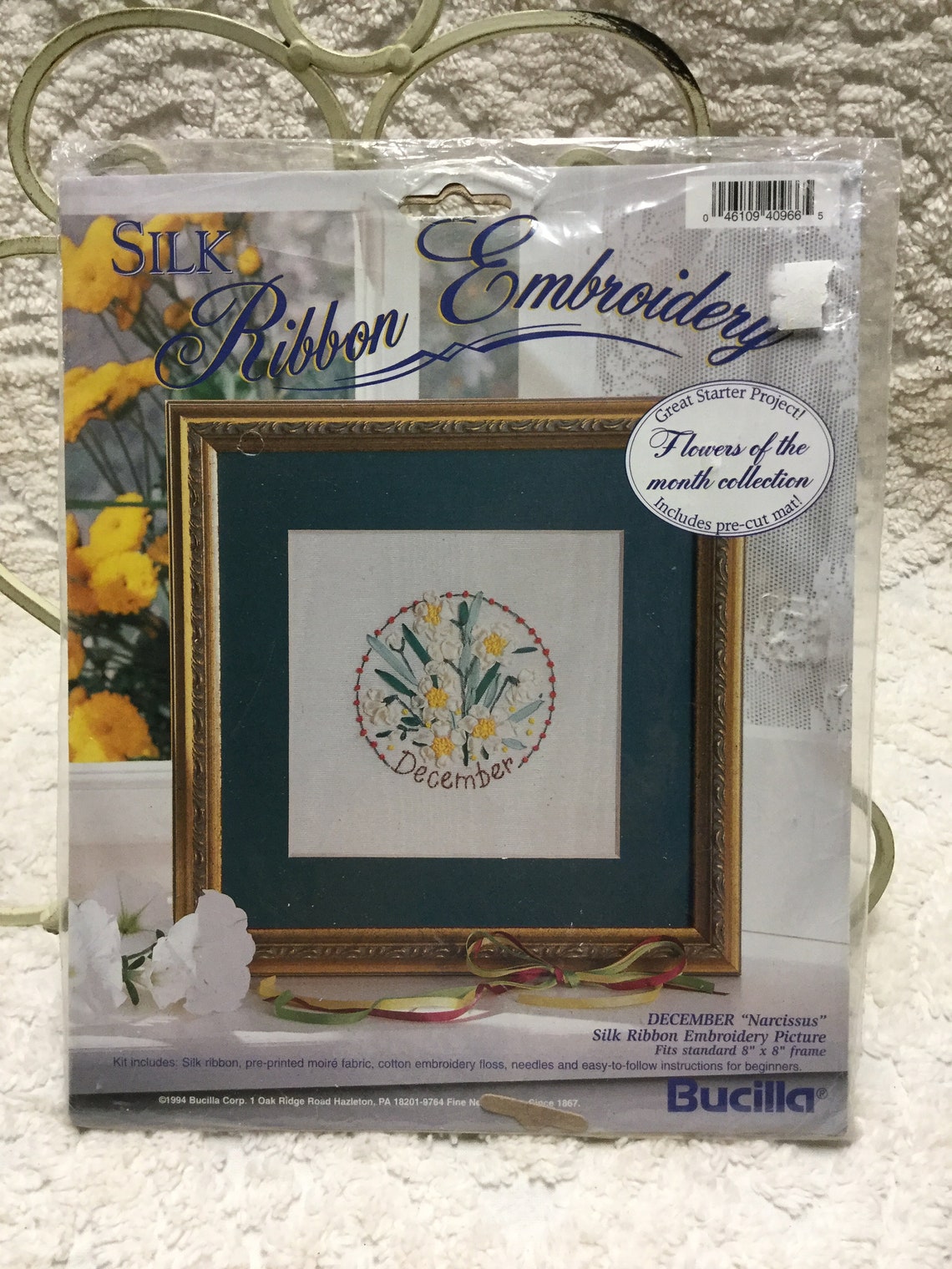 Bucilla Silk Ribbon Embroidery Kit December Narcissus | Etsy
