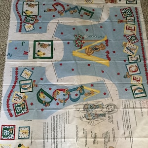 Daisy Kingdom Alphabears Vest Fabric Sewing Panel - Adult Size - DIY - Vintage