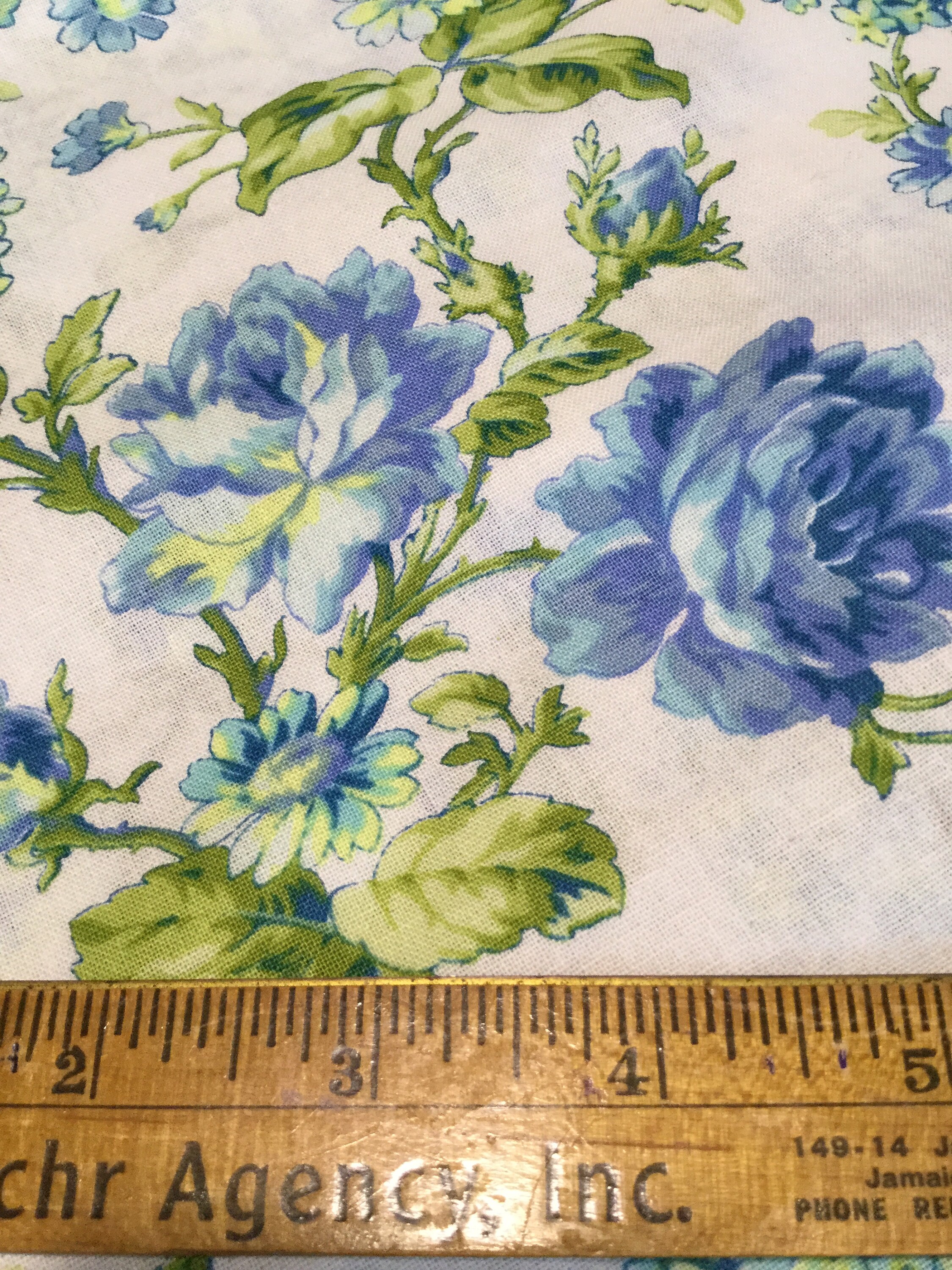 BEAUTIFUL Floral Fabric Blues/celery/white Waverly BTY Etsy